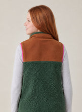 Grün Rostbraun Pink Fleece Teddyweste