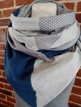 Blau Grau Sternchen Dreieckstuch