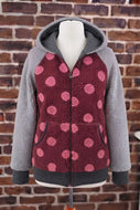 Weinrot Rosa Punkte Grau Teddyjacke