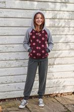 Weinrot Rosa Punkte Grau Teddyjacke