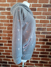 Grau Blümchen Altrosa Teddyjacke