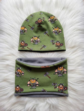 Grün Wikinger Beanie und Loop Set