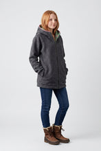 Grau Altrosa Grün Walkjacke