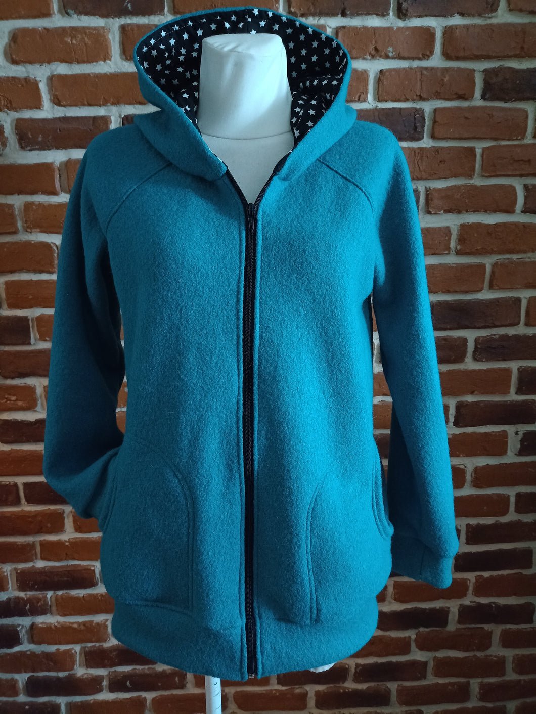 schniesel.Petrol Blau Walkjacke