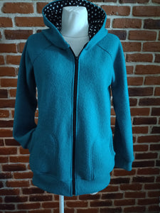 schniesel.Petrol Blau Walkjacke