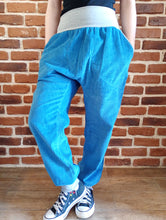 schniesel.Jeansblau Breitcord Baumwollschlawinderhose
