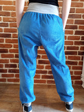 schniesel.Jeansblau Breitcord Baumwollschlawinderhose