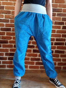 schniesel.Jeansblau Breitcord Baumwollschlawinderhose