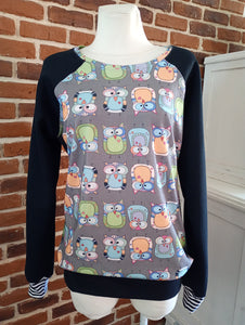 schniesel.Eulchen Grau Pullover