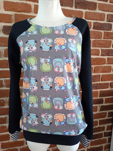 schniesel.Eulchen Grau Pullover