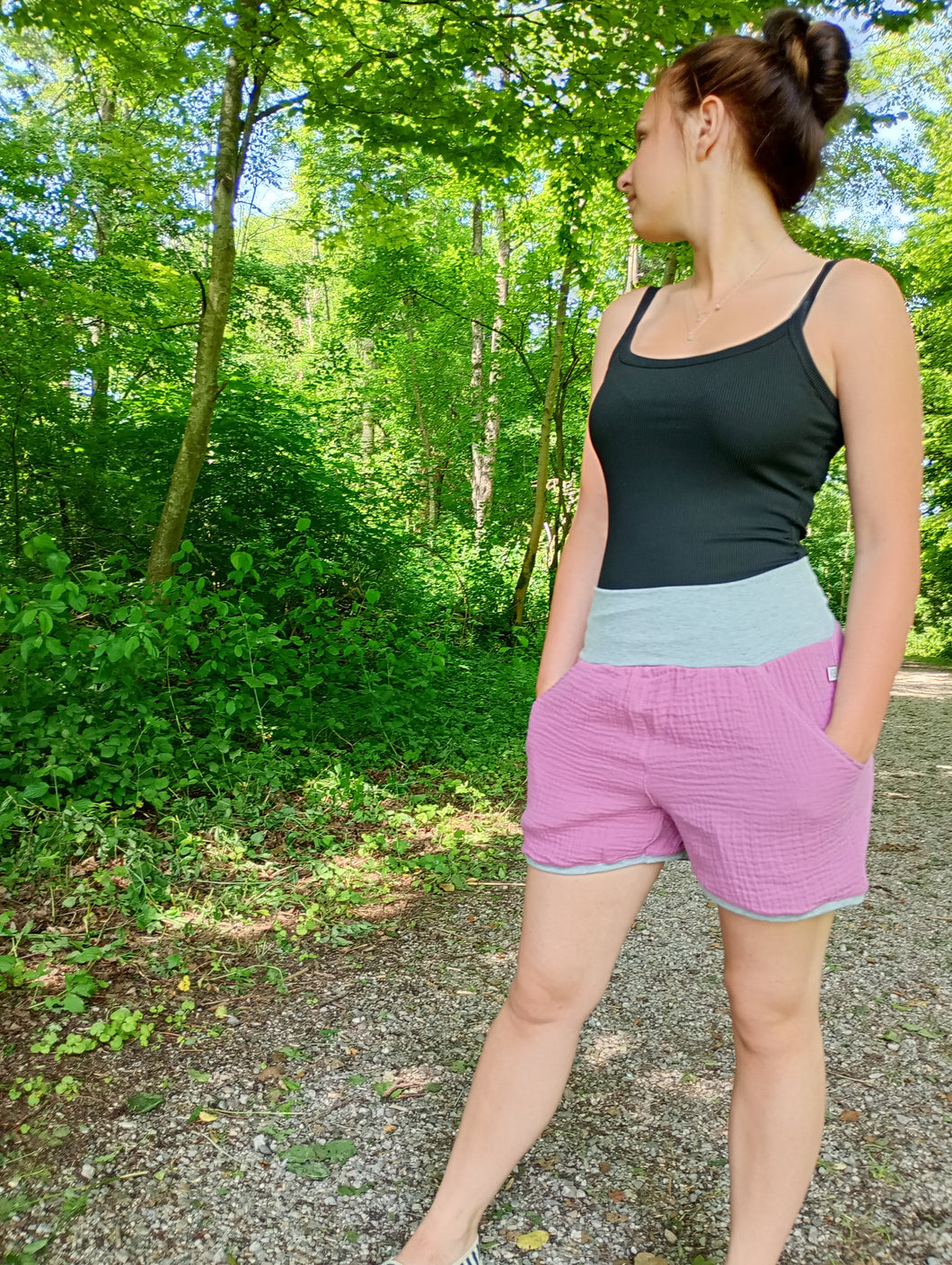 schniesel.Altrosa Musselin Shorts