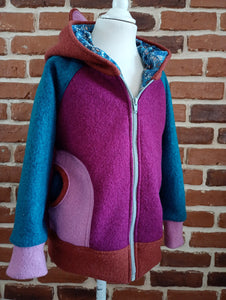 schniesel.Beere Altrosa Petrol Braun Walkjacke