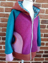 schniesel.Beere Altrosa Petrol Braun Walkjacke