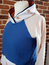 schniesel.Blau Beige Wale Musselin Pulli