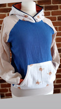 schniesel.Blau Beige Wale Musselin Pulli