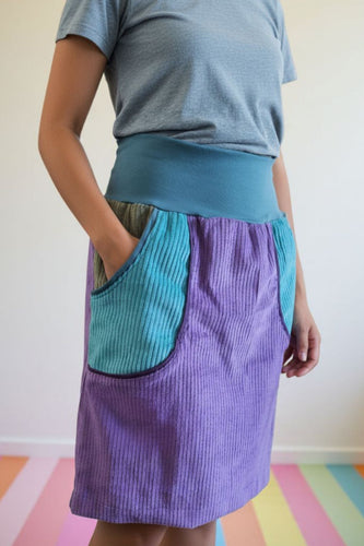 schniesel.Lila Petrol Khaki Cordrock