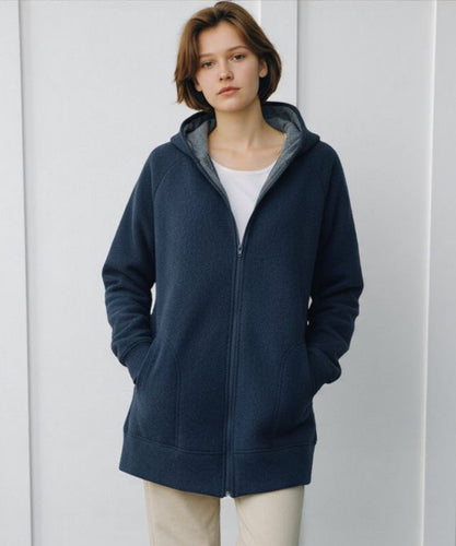 schniesel.Schwarz Dunkelgrau Walkjacke