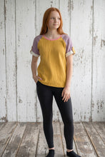 schniesel.Senfgelb Beere Musselinshirt