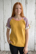 Senfgelb Beere Musselinshirt