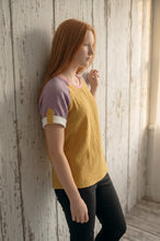 schniesel.Senfgelb Beere Musselinshirt