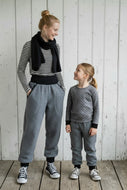 Grau Schwarz Walkhose