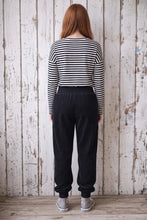 Schwarz Breitcord Baumwollschlawinerhose