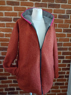 Braun gestreift pink Walkjacke