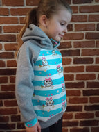 Nachteule türkis grau Pulli