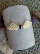 Flügel Creme Lila Armband
