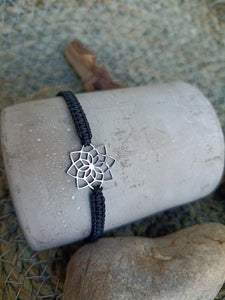 schniesel.Schwarz Edelstahlblume Armband
