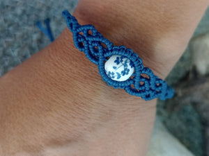 schniesel.Blau weiß Blau Blumen Perle Armband