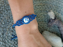 schniesel.Blau weiß Blau Blumen Perle Armband