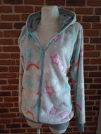 Bunte Sterne Regenbogen Fleecejacke