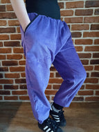 schniesel.Lila Breitcord Baumwollschlawinerhose